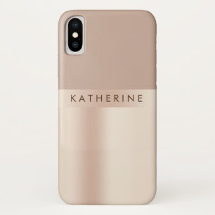 Elegant and stylish rose gold brown iPhone x case