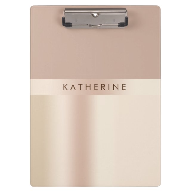 Elegant and stylish rose gold brown clipboard (Front)