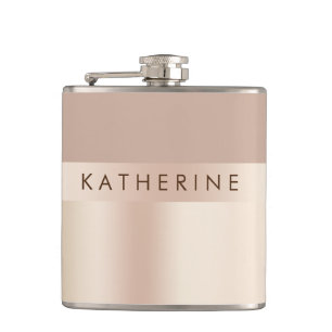 Elegant and stylish rose gold brown hip flask