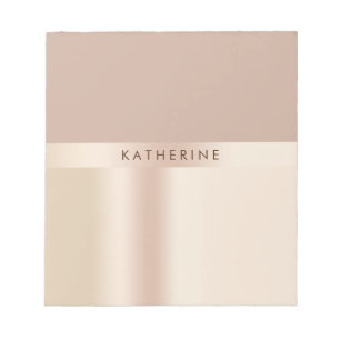 Elegant and stylish rose gold brown notepad