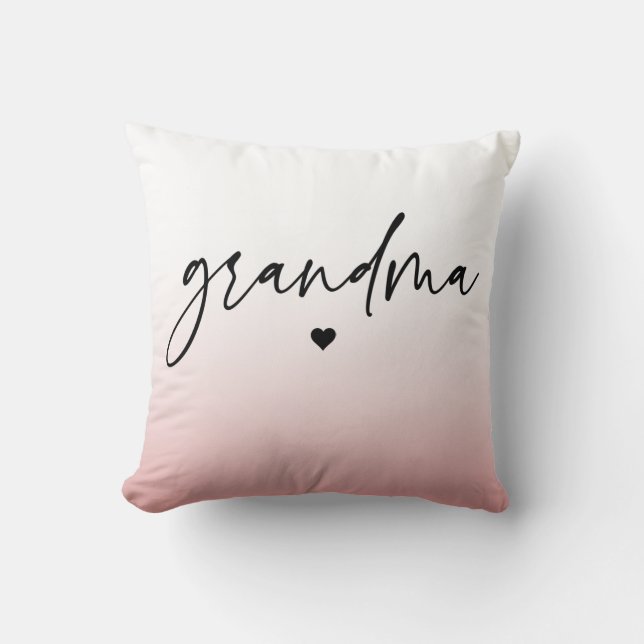 Elegant and Subtle Pink Grandma Script Gift Cushion (Front)