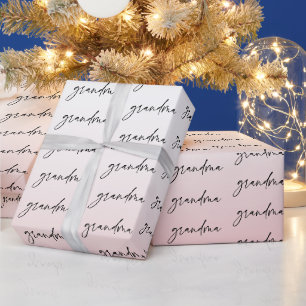 Elegant and Subtle Pink Grandma Script Gift Wrapping Paper