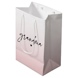 Elegant and Subtle Pink Grandma Script Medium Gift Bag