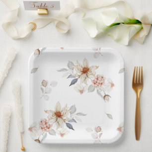 Elegant and Timeless Floral Paper Plate