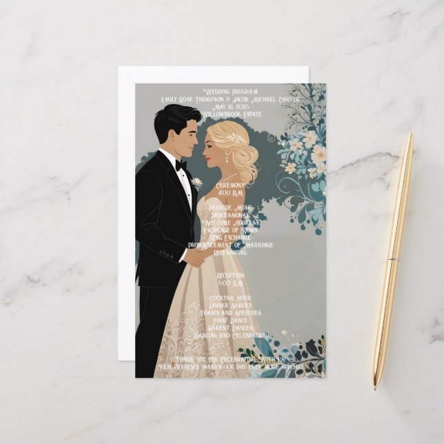 Elegant and Timeless Wedding Invitation Design (Front/Back In Situ)