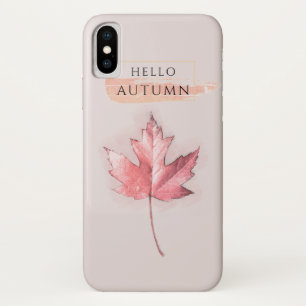 Elegant and Trendy Autumn Leaf Drawing iPhone X Case