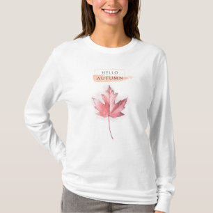 Elegant and Trendy Autumn Leaf Drawing T-Shirt