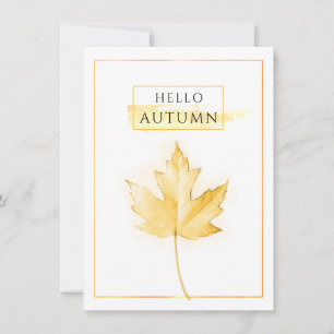 Elegant and Trendy Golden Autumn Leaf Drawing Card