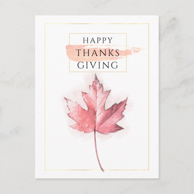 Elegant and Trendy Thanksgiving Postcard (Front)