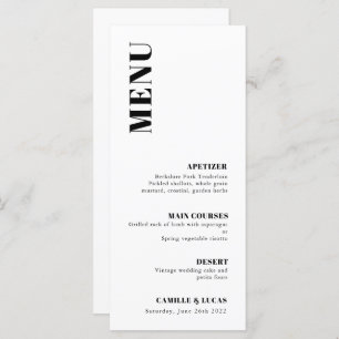 Elegant and Trendy Wedding Menu