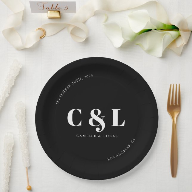 Elegant and trendy wedding paper plates (Wedding)