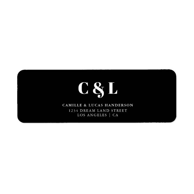Elegant and trendy wedding return adress  label (Front)