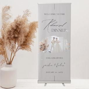 Elegant And Unique Rehearsal Dinner Welcome Retractable Banner