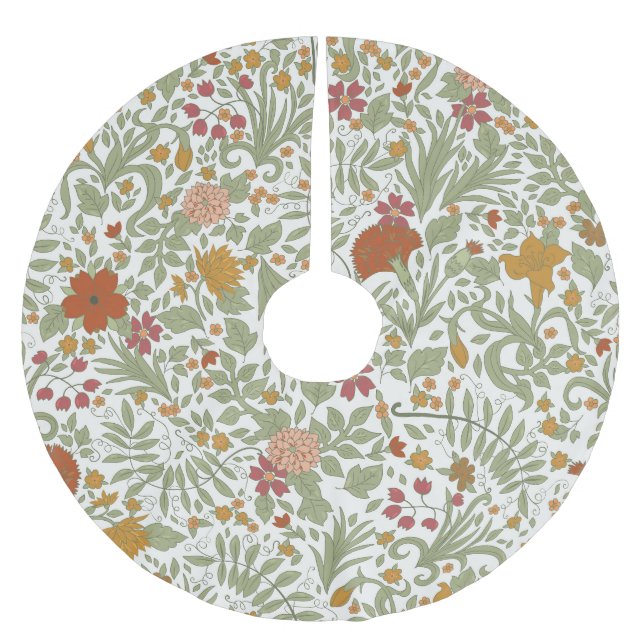 Elegant and whimsical floral pattern. brushed polyester tree skirt (Front)
