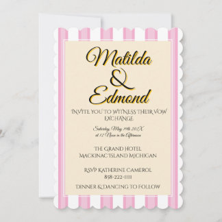 Elegant and Whimsical Pastel Stripes Invitation