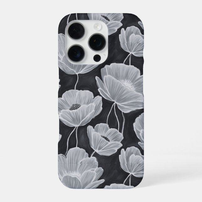 Elegant and Whimsical Poppies iPhone Case (Back)