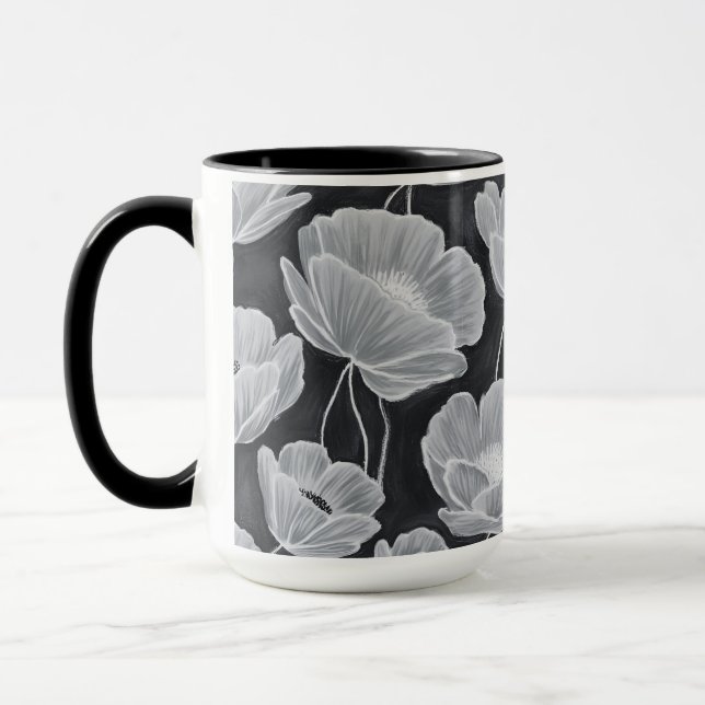 Elegant and Whimsical Poppies Mug (Left)