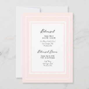 Elegant and White Wedding Rehearsal  Invitation