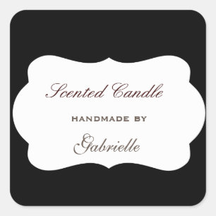 Elegant and wimsical black board square sticker