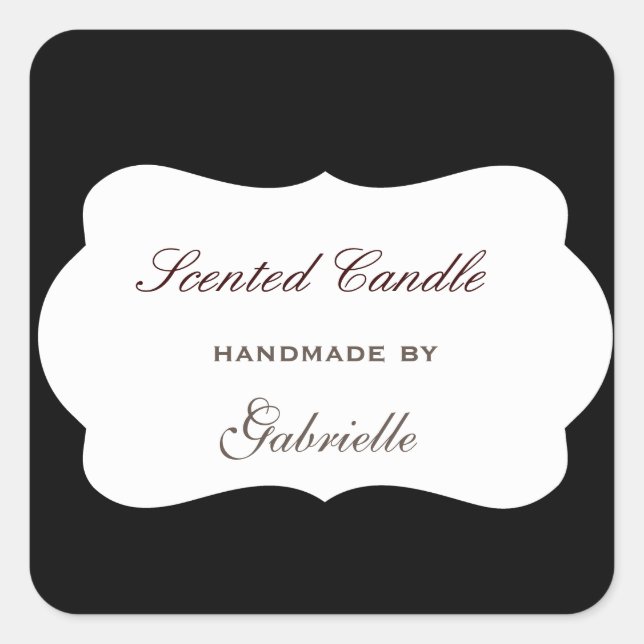 Elegant and wimsical black board square sticker (Front)