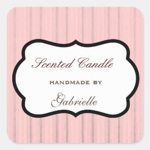 Elegant and wimsical pink stripe square sticker