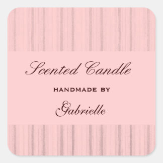 Elegant and wimsical pink stripe square sticker