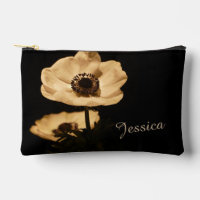 Elegant Anemone Flower Black Personalised