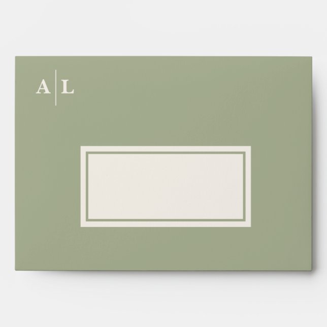 Elegant Anemone Flower Monogram Wedding Invitation Envelope (Front)
