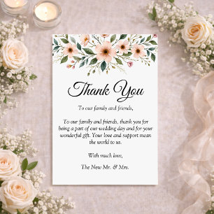 Elegant Anemone Wildflower Botanical Wedding Thank You Card