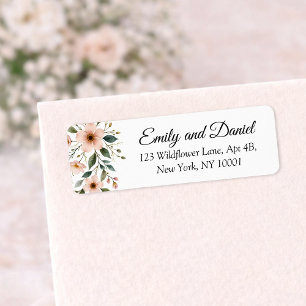 Elegant Anemone Wildflower Wedding Return Address