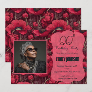 Elegant Anemones 30Th Birthday Gifts For Mother Invitation