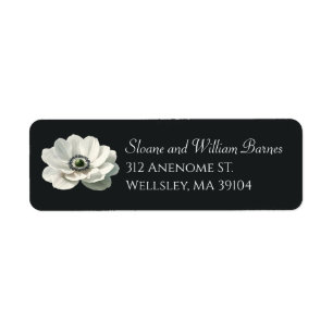 Elegant Anenome Flower Black & White Address