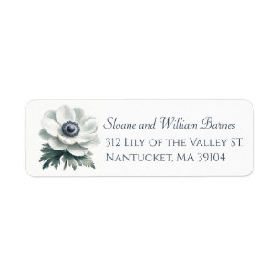 Elegant Anenome Flower Return Address