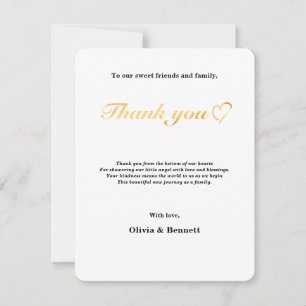 Elegant Angel Baby Shower Thank You Card