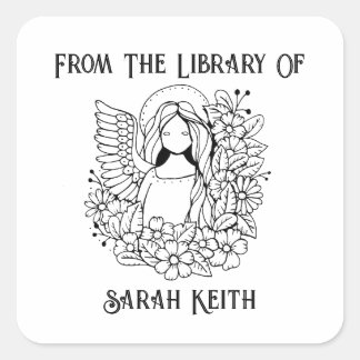 Elegant Angel Bookplate Label