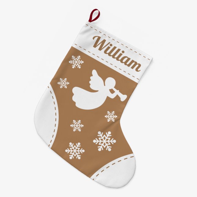 Elegant Angel Christmas Stocking (Front (Hanging))
