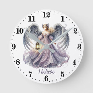 Elegant Angel lovers customisable  Round Clock