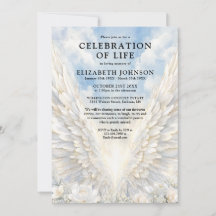 Elegant Angel Wings Celebration of Life Funeral