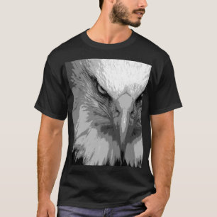 Elegant Animal Eagle Face Template Men's Black T-Shirt