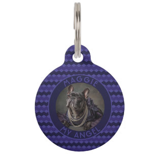 Elegant Animal Lover Gift Chevron Pattern Pet Tag