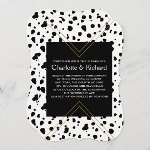 Elegant Animal Print   Black & White Dalmatian Invitation