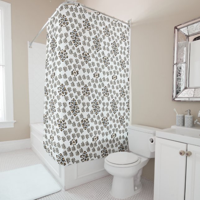 elegant animal print shower curtain (In Situ)