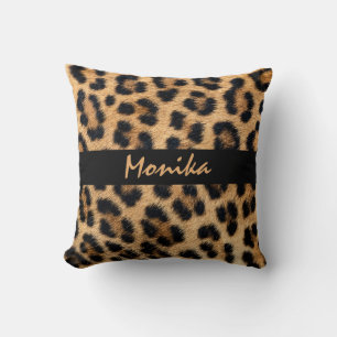 Elegant Animal Skin Leopard Print Cushion