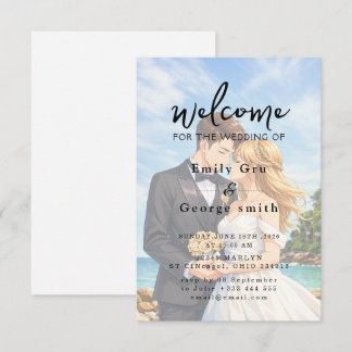 Elegant Anime Wedding Welcome Invitation