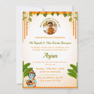 Elegant Annaprashan Ceremony Invitation Card