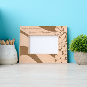 Elegant Anniversary Gift Laser Etched Wood Frame 