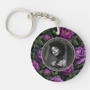Elegant Anniversary Gifts For Wife Custom Peonies Key Ring