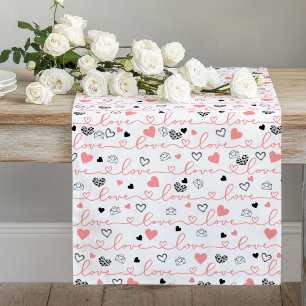 Elegant Anniversary Love Lettering Table Runner
