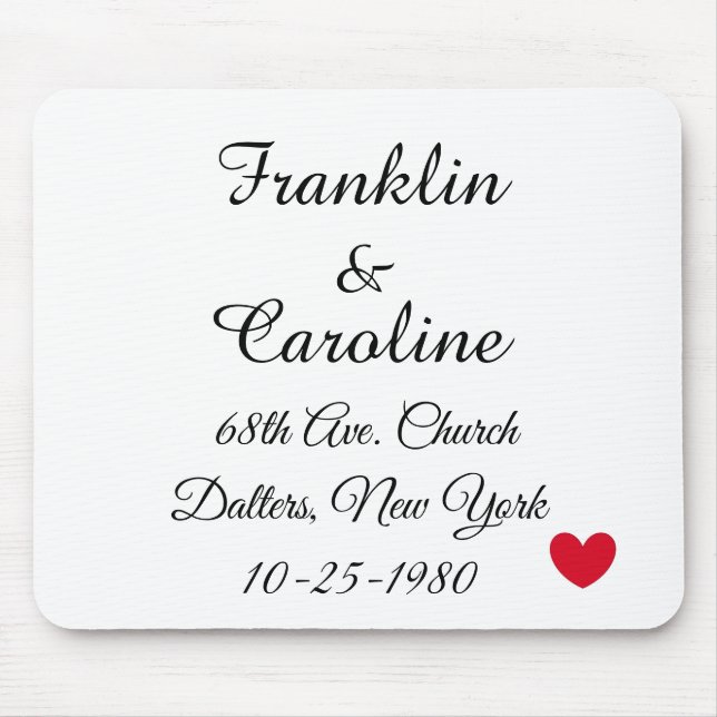 Elegant Anniversary  Mouse Mat (Front)