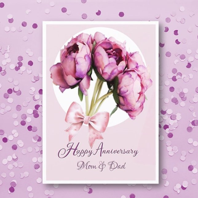 Elegant! Anniversary Mum & Dad Greeting Card (Creator Uploaded)